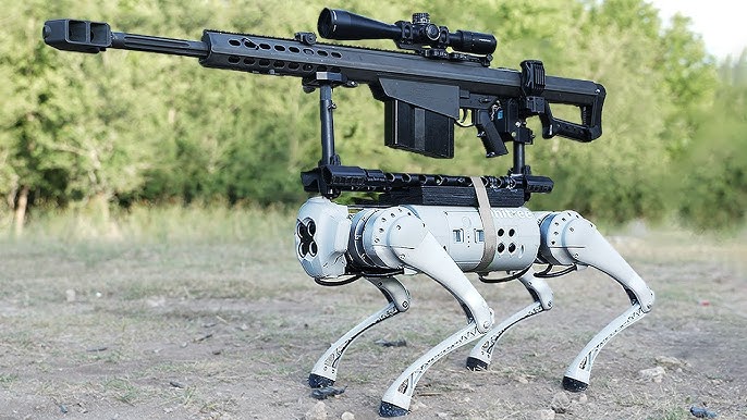 image of a robot dog with a gun